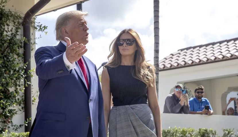 Donald y Melania Trump acuden a votar en las elecciones intermedias de Estados Unidos en su estado de adopción, Florida. EPA-EFE/Cristobal Herrerea-Ulashkevich