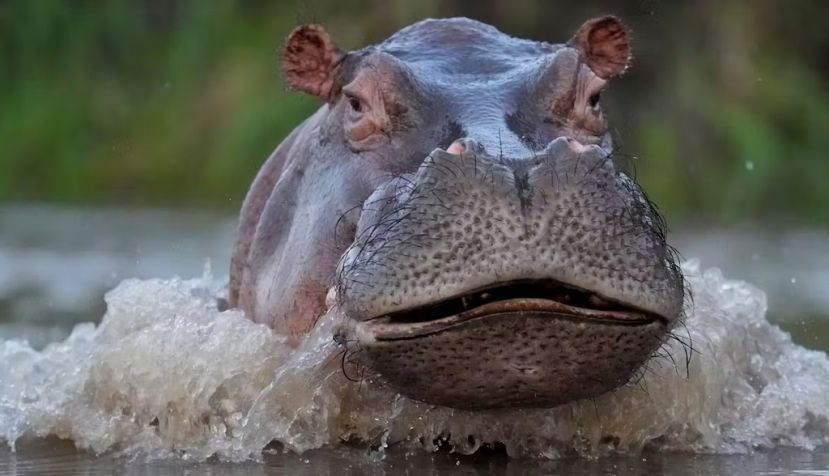 Un hipopótamo en el río Magdalena, Colombia. Associated Press / Alamy Stock Photo