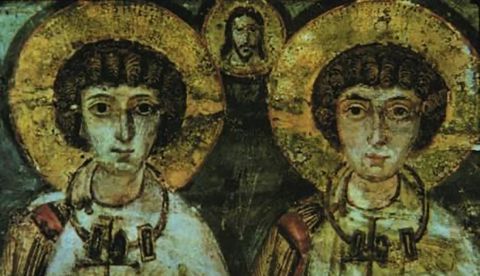 Icono de los santos Sergio y Baco (s VIII). Museo Nacional de Kiev. (Procedencia Wikipédia)