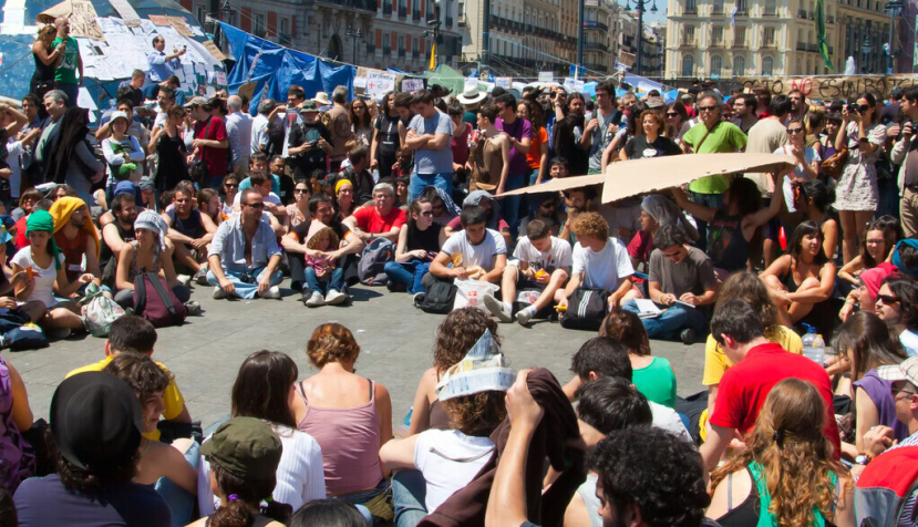 Concentración en la Puerta del Sol de Madrid el 15 de mayo de 2011. Pedro Rufo/Shuttertock