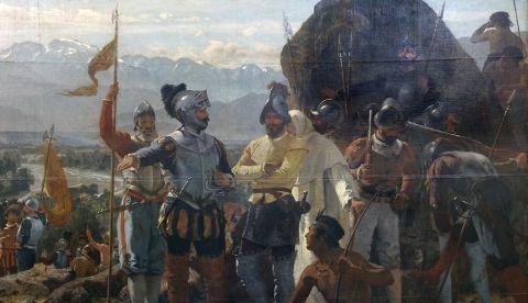 ‘La fundación de Santiago’, de Pedro Lira Rencoret. Museo Histórico Nacional, Santiago