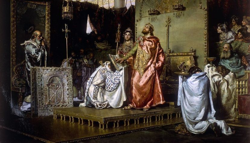 "Conversión de Recaredo" de Muñoz Degrain (1888). / Wikipedia