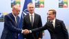 Turkish President Recep Tayyip Erdogan with the Secretary General of NATO Jens Stoltenberg and Swedish Prime Minister Ulf Kristersson. EPA-EFE/FILIP SINGER/POOL