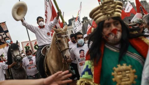 El candidato a la presidencia de Perú Pedro Castillo.