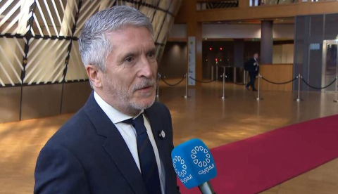 El ministro del Interior, Fernando Grande-Marlaska, a su llegada al Consejo de Ministros de Interior de la Unión Europea, en Bruselas. / © lamoncloa.gob.es. Ministerio de la Presidencia.