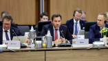 El ministro de Transportes y Movilidad Sostenible, Óscar Puente, durante su intervención en el Consejo informal europeo de ministros de Transportes y de Asuntos Marítimos. / © lamoncloa.gob.es. Ministerio de la Presidencia.