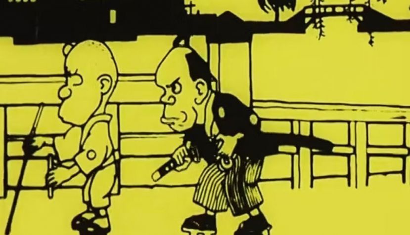 Fotograma de ‘Namakura Gatana’, considerado el primer anime de la historia. Twitter