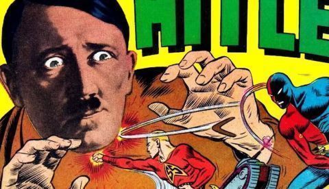 Portada de Daredevil Battles Hitler de julio de 1941. Wikimedia Commons / Charles Biro & Bob Wood