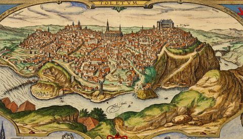 Mapa de Toledo obra de Joris Hoefnagel, procedente de ‘Civitates orbis terrarum’, de Braun and Hogenberg, 1572. Historic Cities