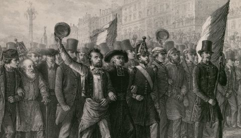 Grabado de G. Collette de una manifestación en 1848 (foto: gallica.bnf.fr)