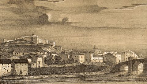 Grabado de Miranda de Ebro hacia 1846. / Wikipedia.