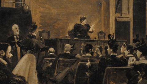 Retrato de Emilia Pardo Bazán en el Ateneo de Madrid, por Joaquín Vaamonde, 1897. Casa-museo Emilia Pardo Bazán.