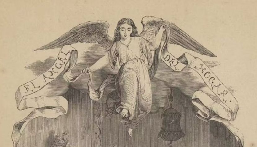 Ilustración de El ángel del hogar (María del Pilar Sinués de Marco, 1859) BNE -Biblioteca Digital Hispánica