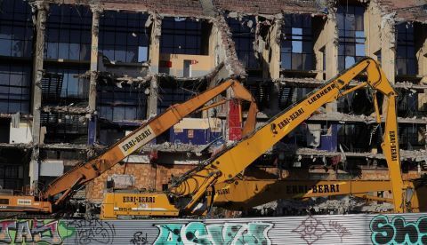 Demolición del estadio Vicente Calderón en Madrid. EFE/ Juanjo Martín