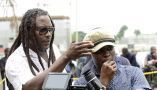 Filmmaker Biyi Bandele (left) directing the TV series Shuga in 2015. He was also a theatre maker and novelist. Pius Utomi Ekpei/AFP via Getty Images