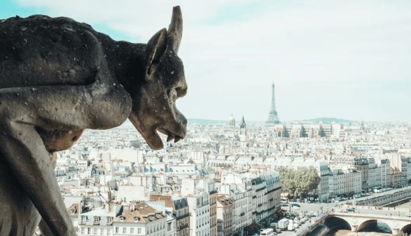 The view of the gargoyles on the roof of the Notre-Dame cathedral. Claudio Mota/Unsplash