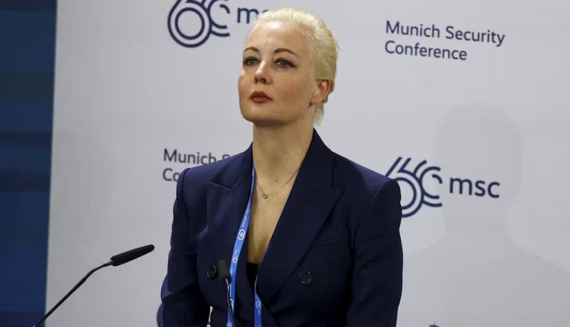 Yulia Navalnaya, the wife of Russian opposition leader Alexei Navalny, attends the Munich Security Conference on Feb. 16, 2024, the day it was announced Navalny was dead. Kai Pfaffenbach/Pool/AFP via Getty Images