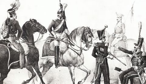 Tropas de la Reina, del álbum de las Tropas Carlistas del Norte. Vicente Urrabieta / Wikimedia Commons