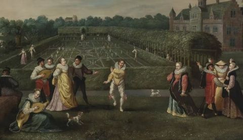 ‘Cortesanos paseando por el jardín’, de Hieronymous Francken I. Wikimedia Commons