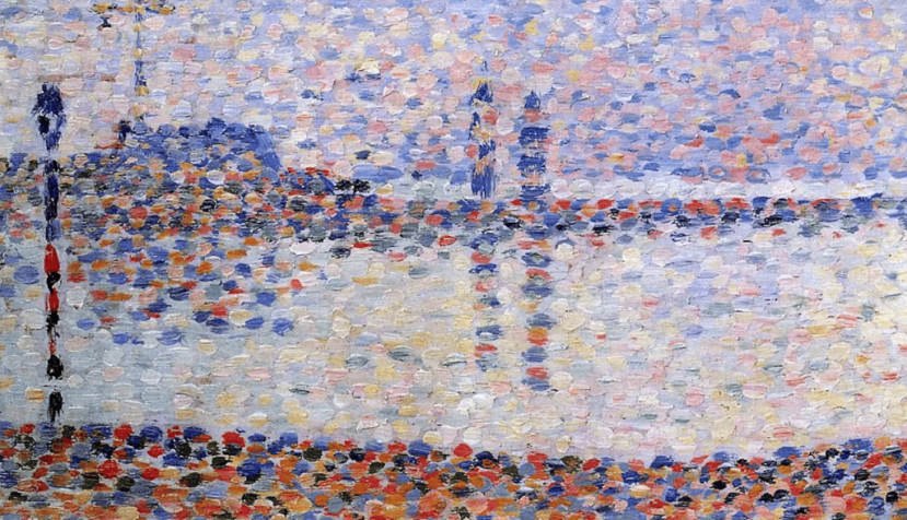 Canal de Gravelines (1890), del pintor francés Georges Seurat, fundador del neo-impresionismo (o puntillismo), técnica que “desintegra” la realidad en pequeños puntos. Wikiart/Georges Seurat, CC BY