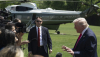 President Trump often stops to speak off the cuff with the press. Celal Gunes/Anadolu via Getty Images