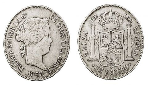 Escudo de Isabel II, 1867. / Wikipedia.