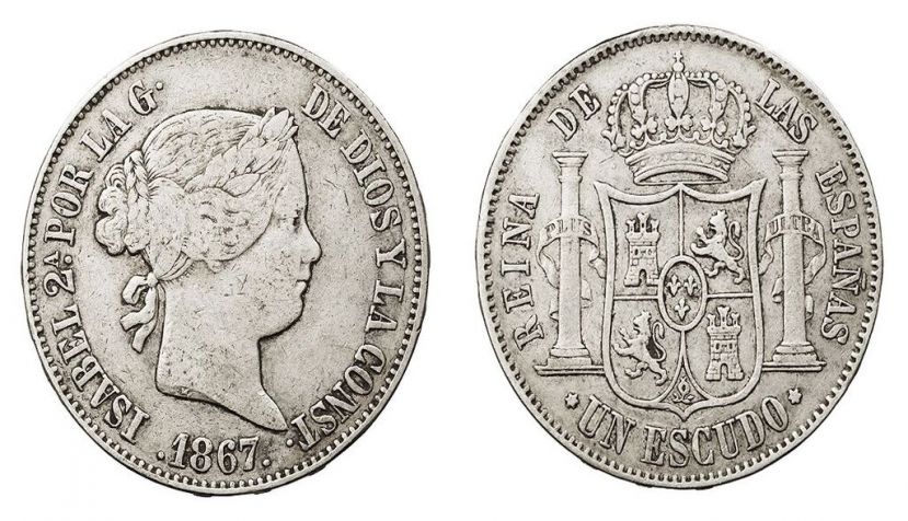 Escudo de Isabel II, 1867. / Wikipedia.