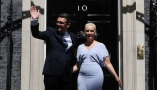 Andy Burnham has stepped into Number 10 as prime minister for the first time. EPA/NEIL HALL