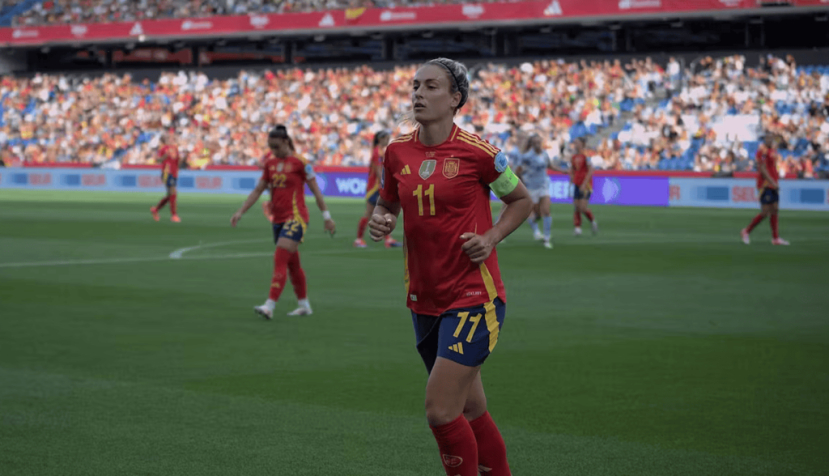 Partido clasificatorio de la Eurocopa 2025 entre España y Bélgica en el estadio de Riazor (2024). En la imagen, Alexia Putellas. Wikimedia Commons., CC BY