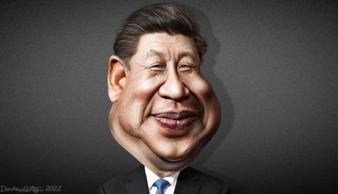 Xi Jinping en una caricatura de DonkeyHotey vía flickr.