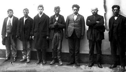 Dirigentes sindicales y campesinos detenidos en Sevilla por las autoridades.