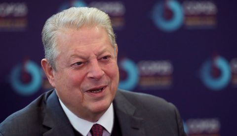 El exvicepresidente de EEUU Al Gore durante su participación en la cumbre. EFE/Chema Moya