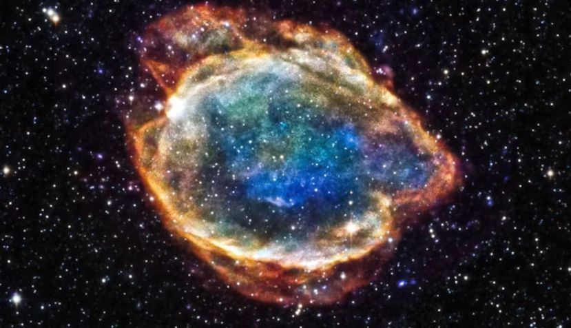 The remains of a Type Ia supernova – a kind of exploding star used to measure distances in the universe. NASA / CXC / U.Texas, CC BY