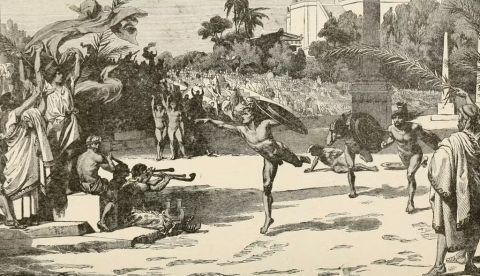 Dentro de los gimnasios se practicaban diferentes deportes. Internet Archive Book Images / Wikimedia Commons