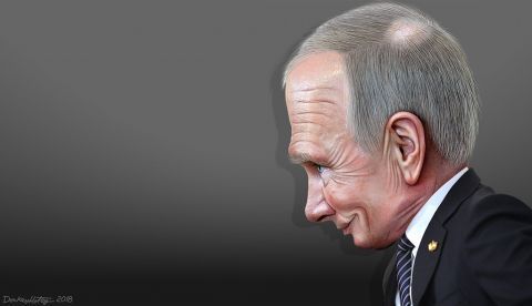 Vladimir Putin - Caricature - DonkeyHotey vía flickr.
