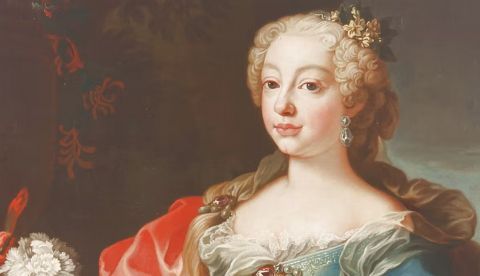 Retrato de Mariana Victoria de Portugal, atribuido a Domenico Maria Sanni. Reggia di Caserta / Wikimedia Commons