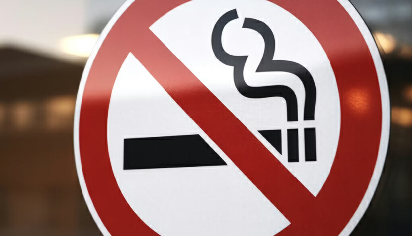  Señal de prohibido fumar en un cristal Studio.image/Shutterstock
