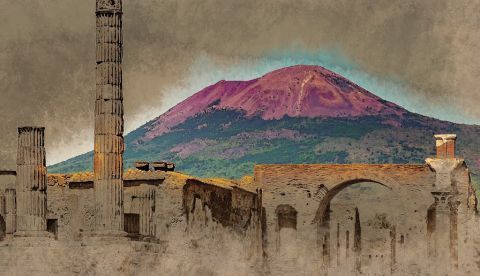Las ruinas de Pompeya a los pies del Vesubio. Shutterstock / Romas_Photo