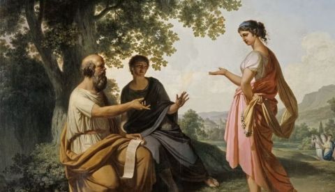 ‘Sócrates con un discípulo y Diotima’, de Franz Caucig. Galería Nacional de Eslovenia / Wikimedia Commons