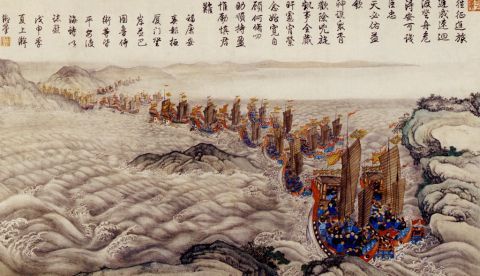 La flota Qing regresa de Taiwán tras la rebelión Lin Shuangwen 1787-1788. / Wikipedia.