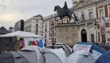 La acampada en la madrileña Puerta del Sol, el lunes 28 de septiembre. Rafael Sarralde
