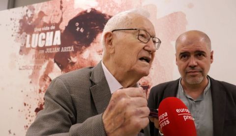 Julián Ariza, líder sindical de Comisiones Obreras, junto a Unai Sordo, el secretario general. CCOO