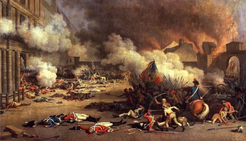 Toma de las Tullerías el 10 de agosto de 1792, por Jean Duplessis-Bertaux (1793, Museo del castillo de Versalles). / Wikipedia