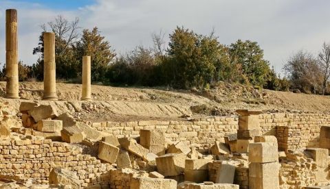El foro imperial del yacimiento de Santa Criz de Eslava, en Navarra. Santa Criz de Eslava