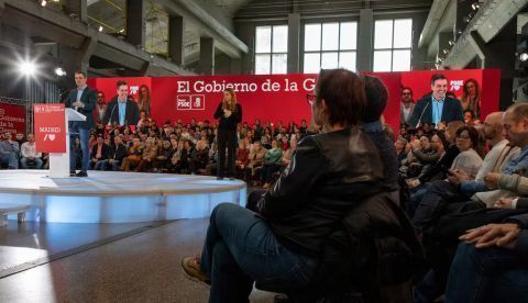 El presidente del Gobierno de España, Pedro Sánchez, en un mitin del PSOE en Madrid. Fernando Astasio Avila / Shutterstock