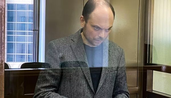 Russian dIssident Vladimir Kara-Murza has been sentenced to 25 years in prison for ‘treason’ among other charges. The Moscow City Court via AP
