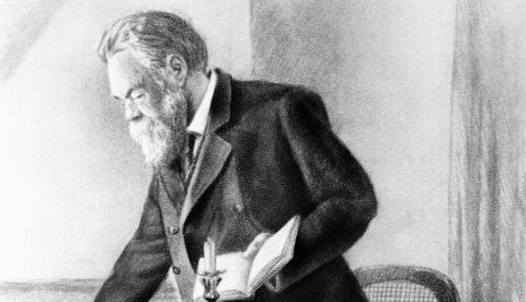 Ilustración de Friedrich Engels trabajando en su despacho. / Archivo.