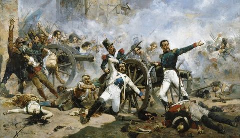 La defensa del parque de Monteleón durante el Levantamiento del 2 de mayo en Madrid. Óleo de Joaquín Sorolla. / Wikipedia.