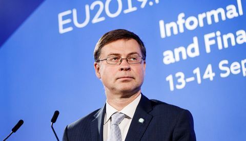 El vicepresidente de la Comisión Europea para el Euro, Valdis Dombrovskis / EFE