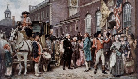 Segunda inauguración de George Washington en Filadelfia por Jean Leon Gerome Ferris. / Wikipedia